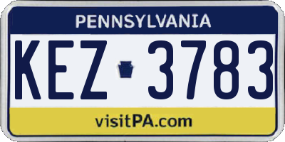 PA license plate KEZ3783