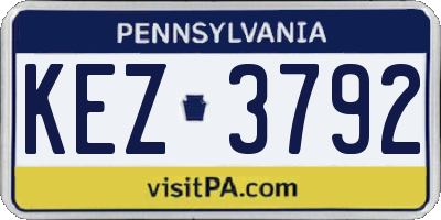 PA license plate KEZ3792