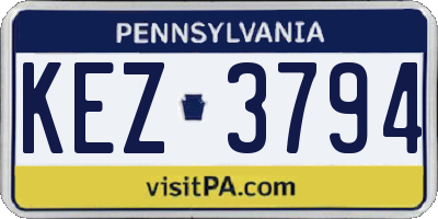 PA license plate KEZ3794