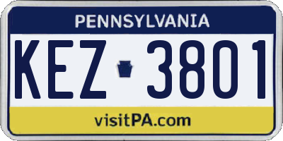 PA license plate KEZ3801