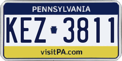 PA license plate KEZ3811