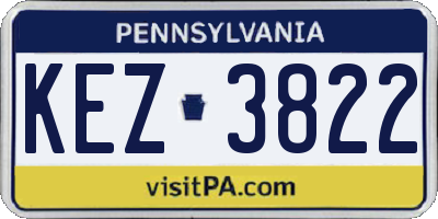 PA license plate KEZ3822