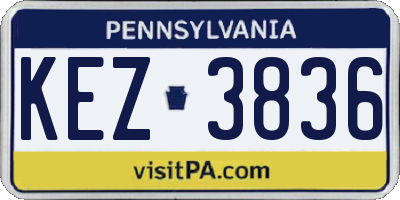 PA license plate KEZ3836