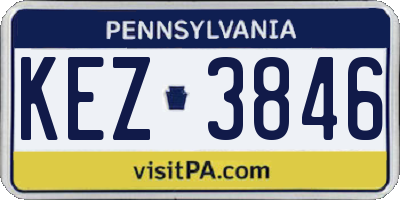 PA license plate KEZ3846