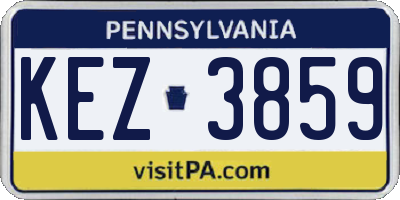 PA license plate KEZ3859
