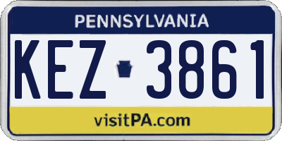 PA license plate KEZ3861