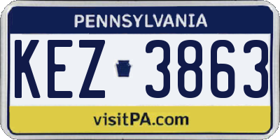 PA license plate KEZ3863