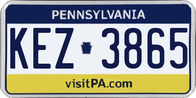 PA license plate KEZ3865
