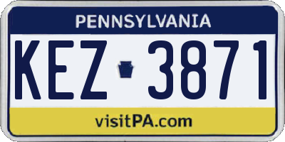 PA license plate KEZ3871