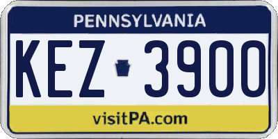 PA license plate KEZ3900