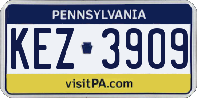 PA license plate KEZ3909