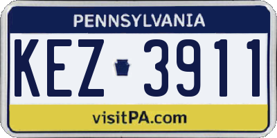 PA license plate KEZ3911