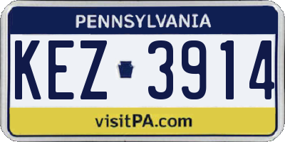 PA license plate KEZ3914