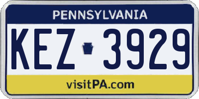 PA license plate KEZ3929