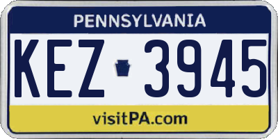 PA license plate KEZ3945