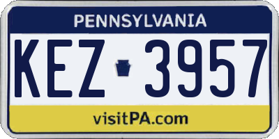 PA license plate KEZ3957