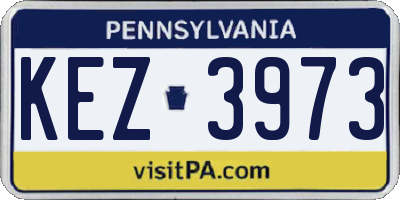 PA license plate KEZ3973