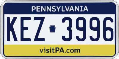 PA license plate KEZ3996