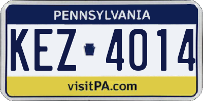 PA license plate KEZ4014