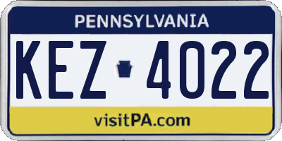 PA license plate KEZ4022