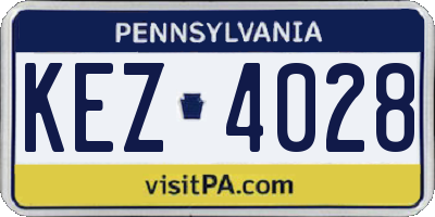 PA license plate KEZ4028