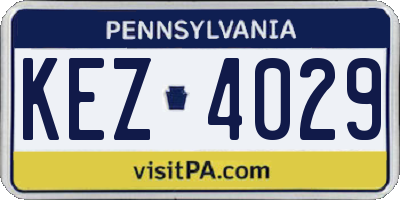 PA license plate KEZ4029