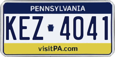 PA license plate KEZ4041