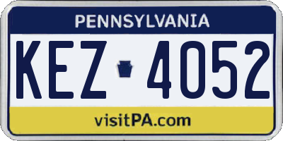 PA license plate KEZ4052