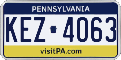 PA license plate KEZ4063