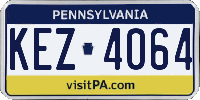 PA license plate KEZ4064
