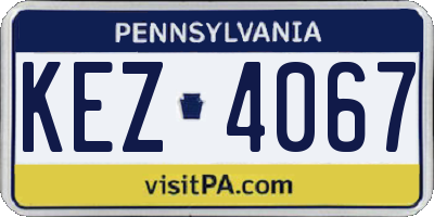PA license plate KEZ4067