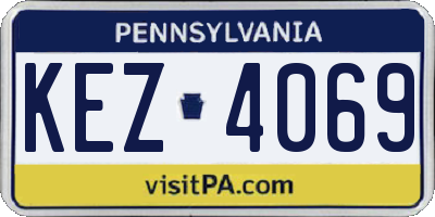 PA license plate KEZ4069
