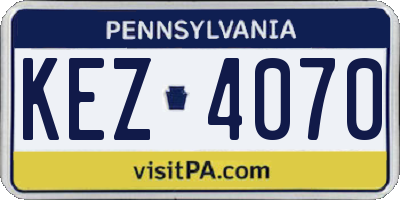 PA license plate KEZ4070