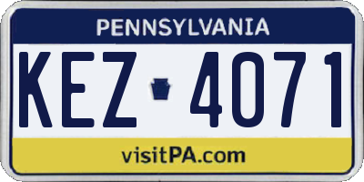 PA license plate KEZ4071