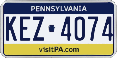 PA license plate KEZ4074