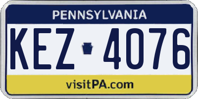 PA license plate KEZ4076
