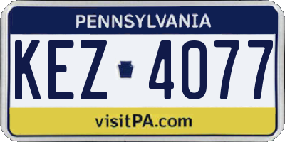 PA license plate KEZ4077
