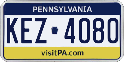 PA license plate KEZ4080