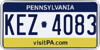 PA license plate KEZ4083