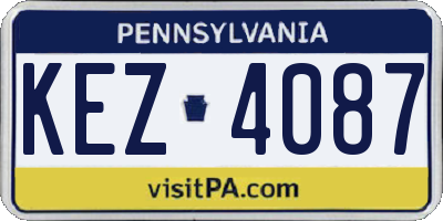PA license plate KEZ4087