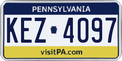 PA license plate KEZ4097