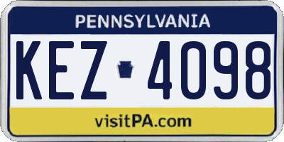 PA license plate KEZ4098