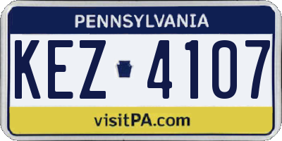 PA license plate KEZ4107