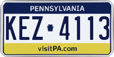 PA license plate KEZ4113