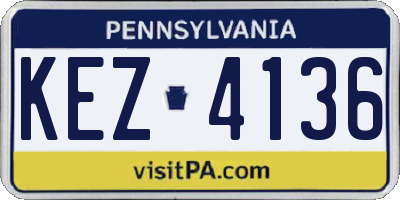PA license plate KEZ4136