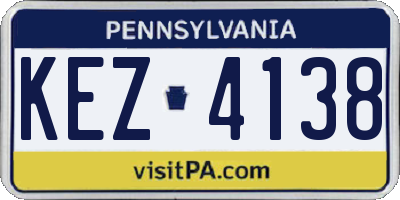 PA license plate KEZ4138
