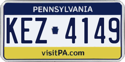 PA license plate KEZ4149