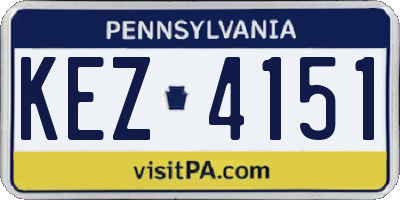 PA license plate KEZ4151
