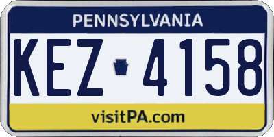 PA license plate KEZ4158
