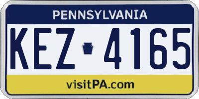 PA license plate KEZ4165